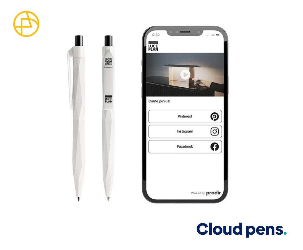 Two 'cloud pens' next to a smartphone
