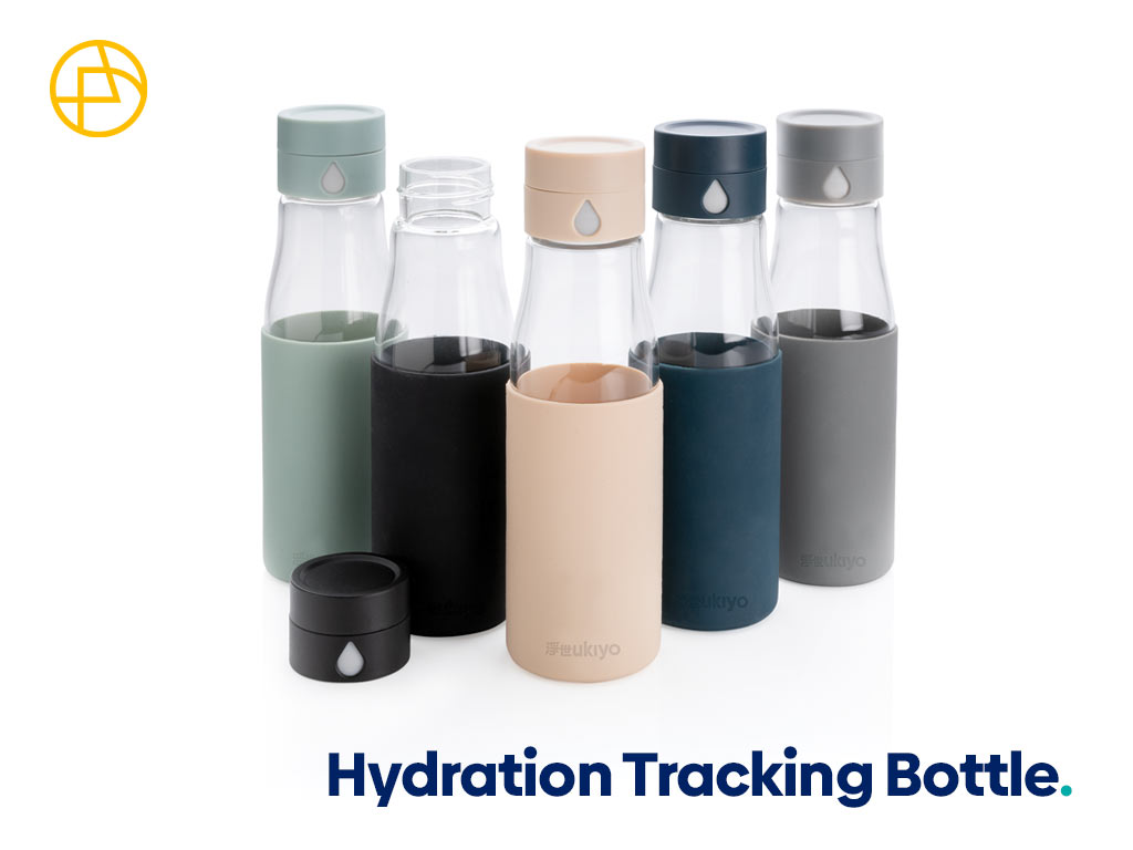 Five hydration tracking bottles