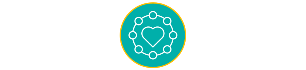 A light blue icon featuring a love heart